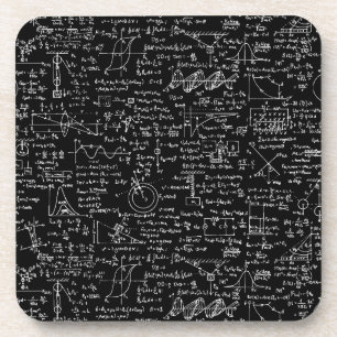 Physics Equations on Black // Drink Coaster