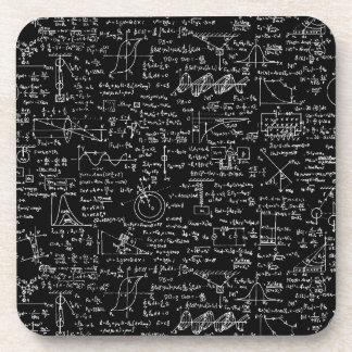 Physics Equations on Black // Drink Coaster