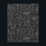 Physics Equations on Black // Fleece Blanket<br><div class="desc">Hand written physics equations in white on a black background.  Perfect for the psychics or math lover in your life.  Each equation is hand drawn.</div>