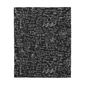 Physics Equations on Black // Fleece Blanket