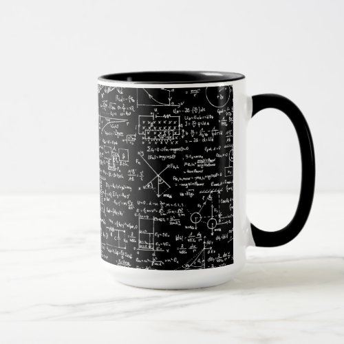 Physics Equations on Black  Mug