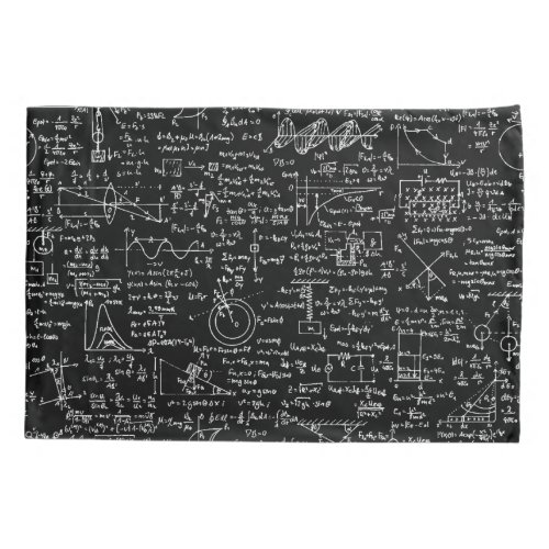 Physics Equations on Black  Pillowcase