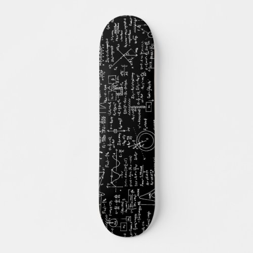 Physics Equations on Black  Skateboard Deck