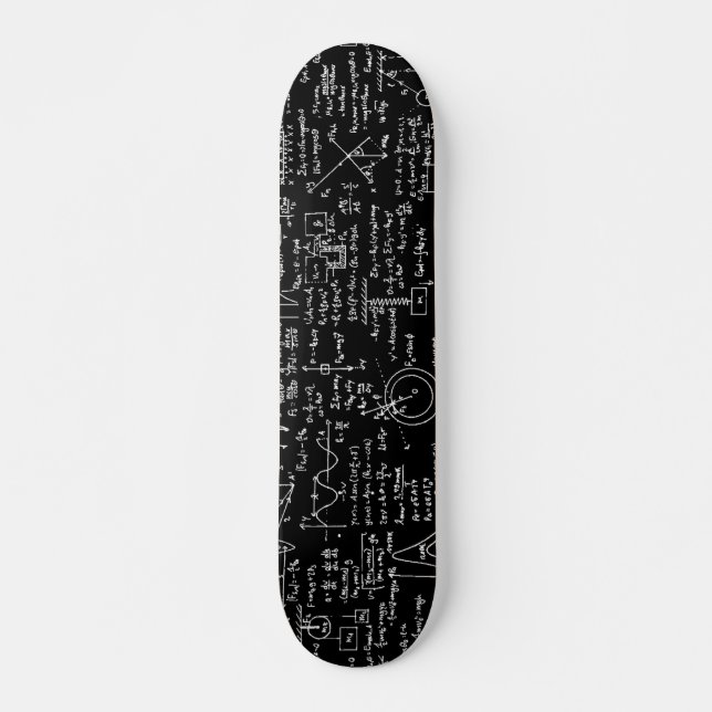 Physics Equations on Black // Skateboard Deck (Front)