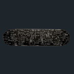 Physics Equations on Black // Skateboard Deck<br><div class="desc">Hand written physics equations in white on a black background.  Perfect for the psychics or math lover in your life.  Each equation is hand drawn.</div>