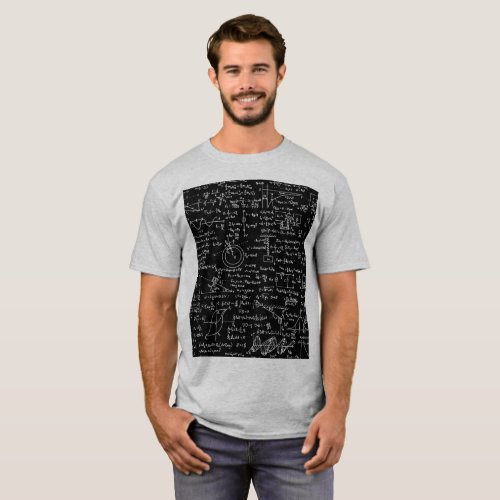 Physics Equations on Black  T_Shirt