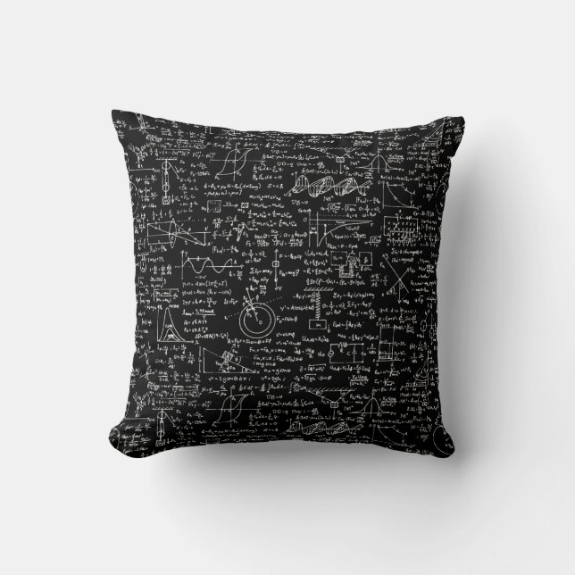 Physics Equations on Black // Throw Pillow (Front)