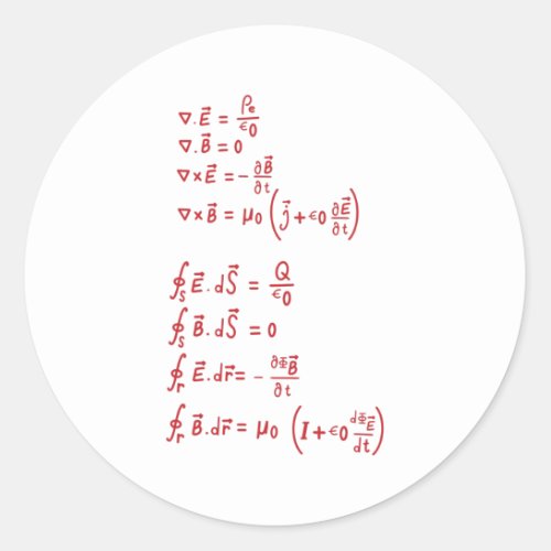 Physics Formula Classic Round Sticker