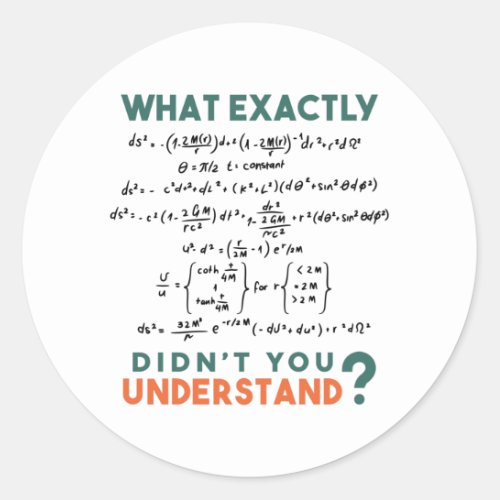 Physics formula Joke Classic Round Sticker