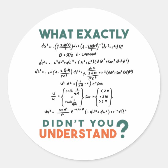 Physics formula Joke Classic Round Sticker (Front)