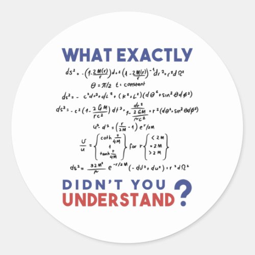 Physics formula Joke Classic Round Sticker