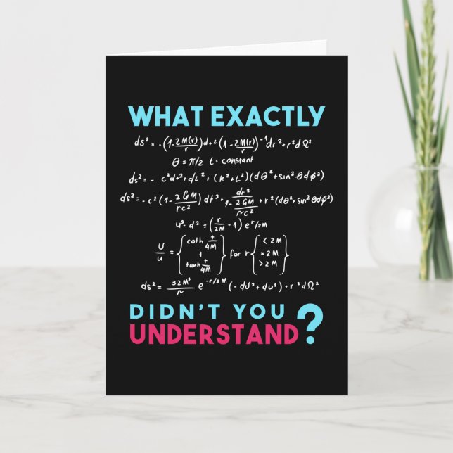 Physics formula Joke funny Math Card (Front)