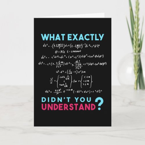Physics formula Joke funny Math Card