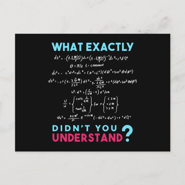 Physics formula Joke funny Math Postcard (Front)