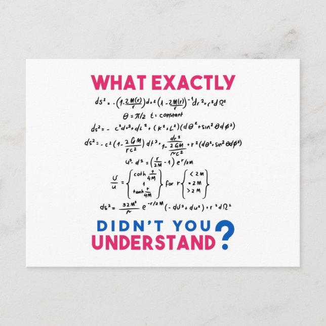 Physics formula Joke Postcard (Front)