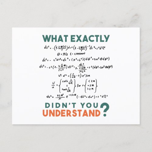 Physics formula Joke Postcard