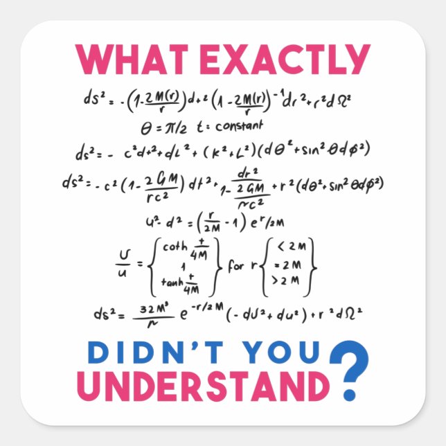 Physics formula Joke Square Sticker (Front)
