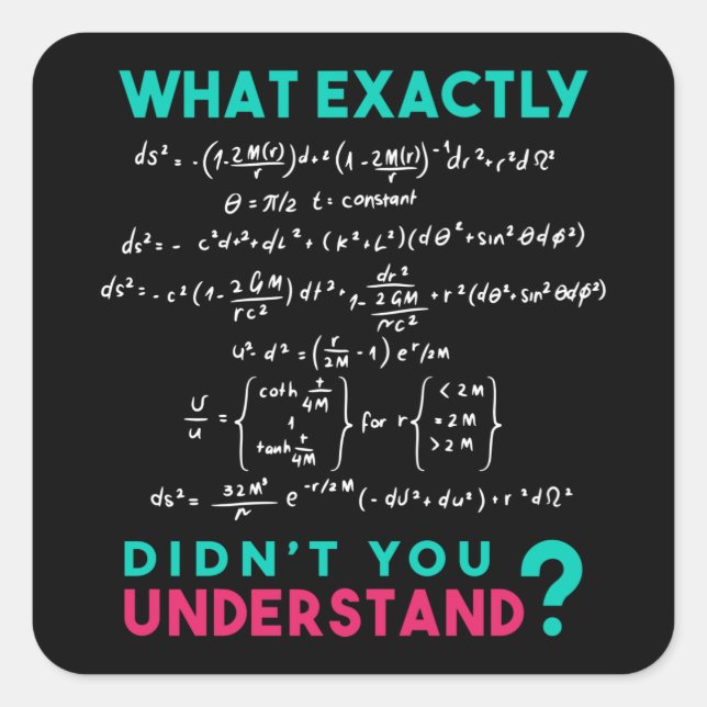 Physics formula Joke Square Sticker (Front)