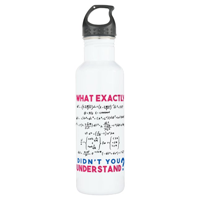 Physics formula Joke Stainless Steel Water Bottle (Front)