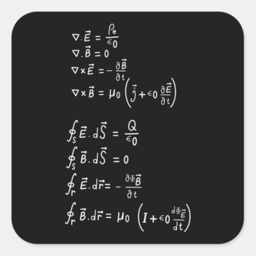 Physics Formula Square Sticker Invitation