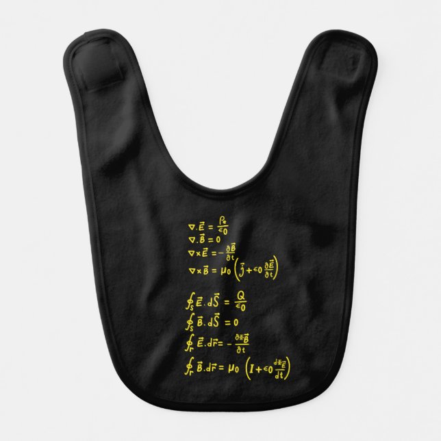 Physics Formula Square Sticker Invitation Baby Bib (Front)