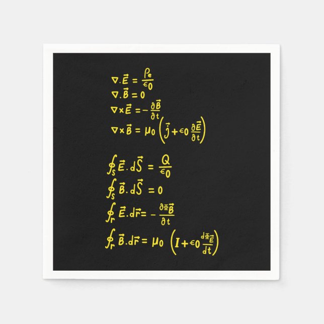 Physics Formula Square Sticker Invitation Napkins (Front)