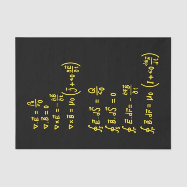 Physics Formula Square Sticker Invitation Tissue Paper (Front)