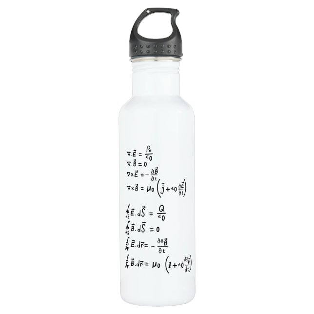 Physics Formula Stainless Steel Water Bottle (Front)