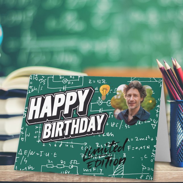 Physics Formulas Limited Edition Photo Birthday Card (Creator Uploaded)