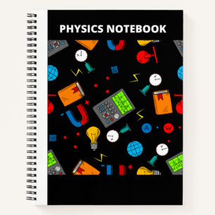 PHYSICS ICONS(BLACK) NOTEBOOK