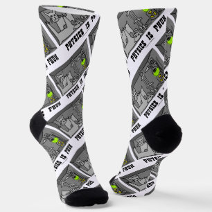 Physics Is Phun (Fun) Schrödinger's Cat Thought Socks