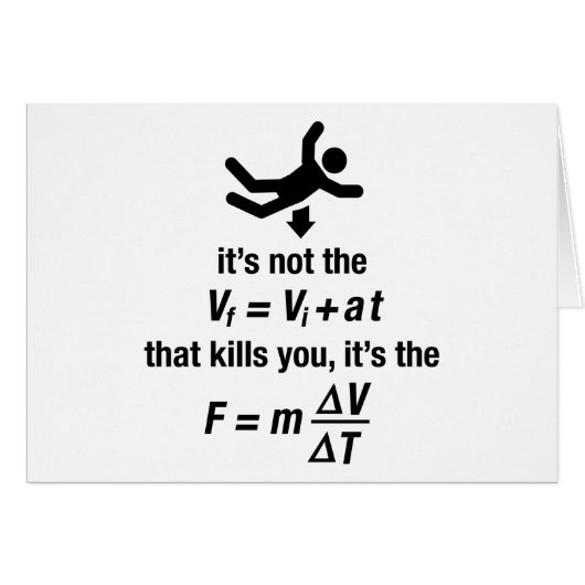 physics - it's the sudden deceleration that kills cards (Front Horizontal)