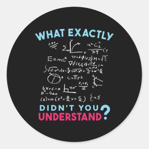 Physics Math Formula Joke Classic Round Sticker