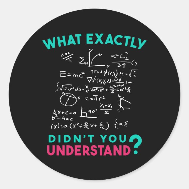 Physics Math Formula Joke Classic Round Sticker (Front)
