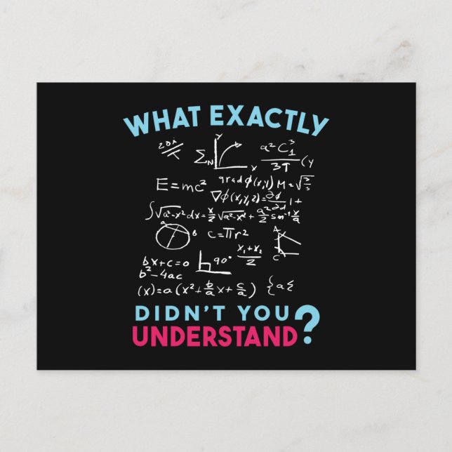 Physics Math Formula Joke Postcard (Front)