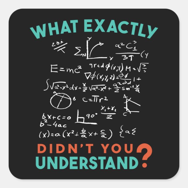 Physics Math Formula Joke Square Sticker (Front)