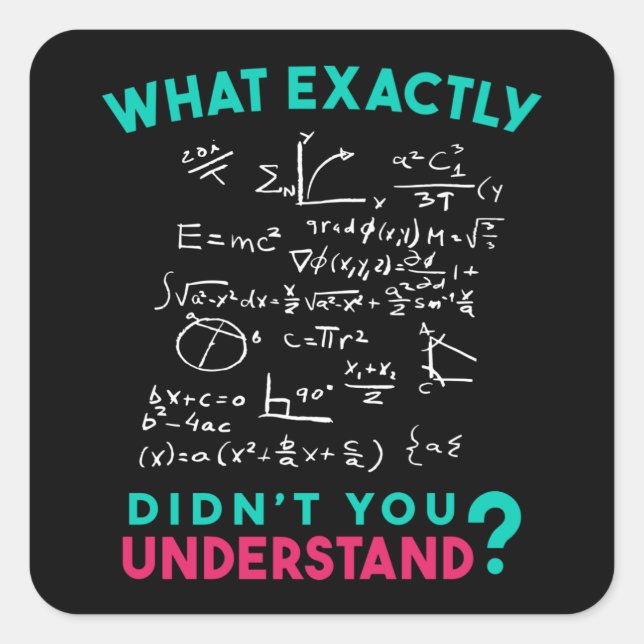 Physics Math Formula Joke Square Sticker (Front)