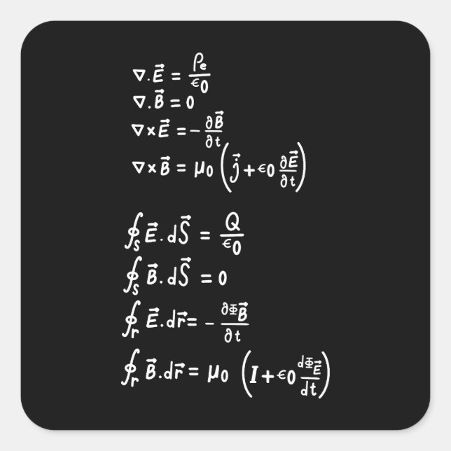 Physics Math Formula Students Teacher  Invitation Square Sticker (Front)