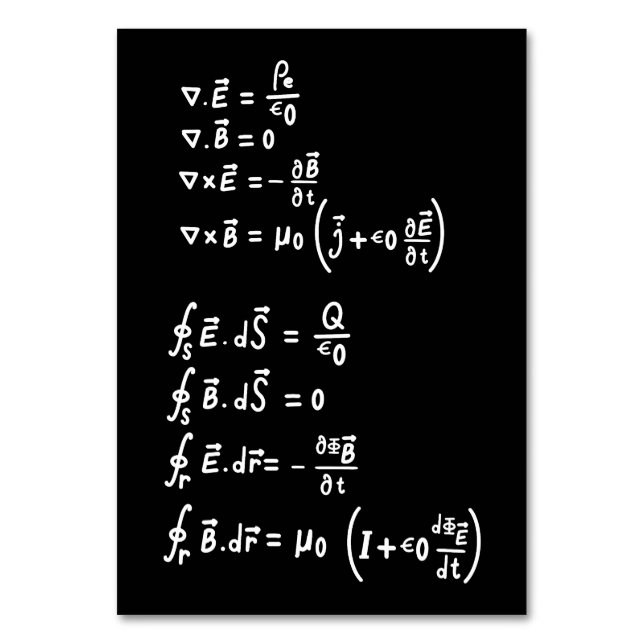 Physics Math Formula Students Teacher  Invitation  Table Number (Front)