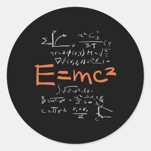 Physics Math Formula Teacher Student EMC2 Classic Round Sticker