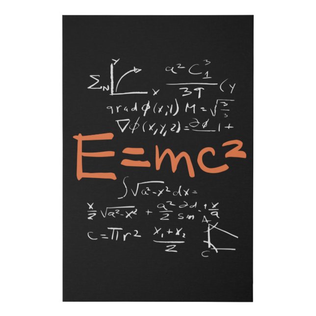 Physics Math Formula Teacher Student EMC2 Faux Canvas Print (Front)