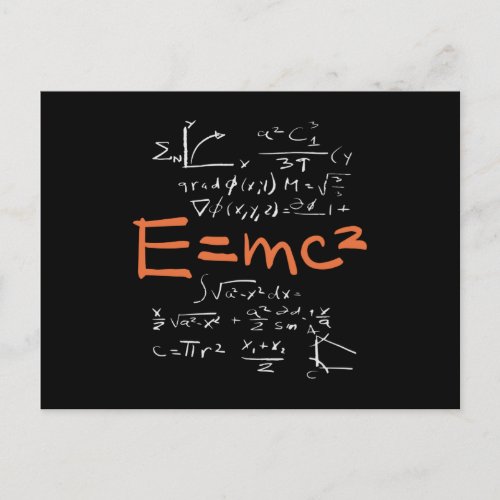 Physics Math Formula Teacher Student EMC2 Postcard