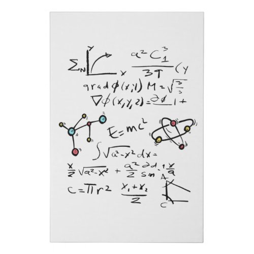 Physics Math Formula Teacher Student Molecules Faux Canvas Print