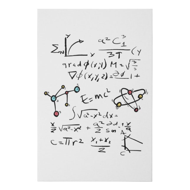 Physics Math Formula Teacher Student Molecules Faux Canvas Print (Front)