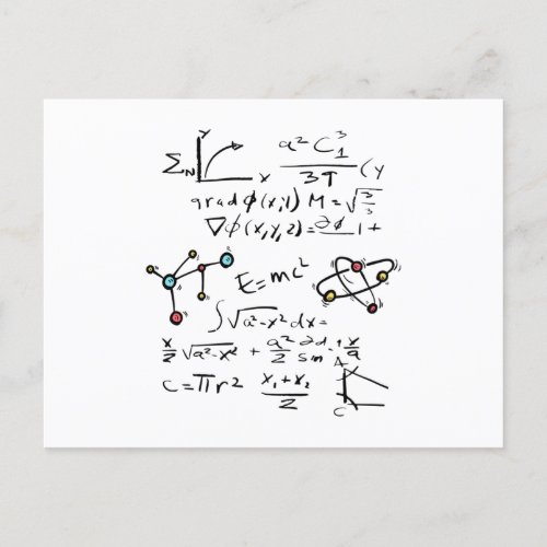 Physics Math Formula Teacher Student Molecules Postcard