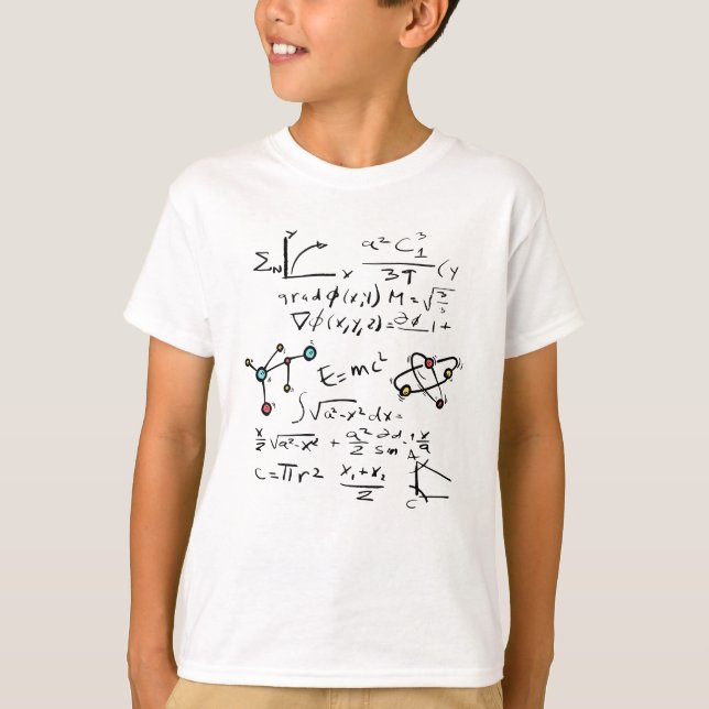 Physics Math Formula Teacher Student Molecules T-Shirt (Front)