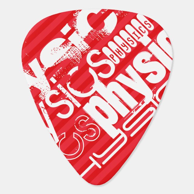 Physics; Scarlet Red Stripes Guitar Pick (Back)