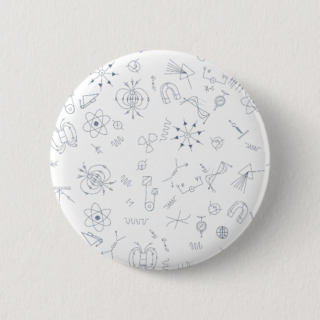 Physics scientific symbols pattern button (Front)
