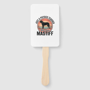Physics Teacher Loves Mastiff Vintage Dog Shirt_1 Hand Fan