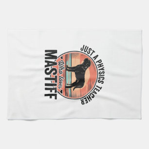 Physics Teacher Loves Mastiff Vintage Dog Shirt_1 Kitchen Towel
